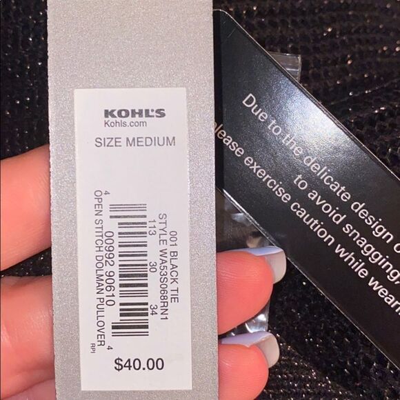 ✨ Apt 9 Black & Gold Open Stitch Dolman Pullover ✨ - Picture 7 of 7